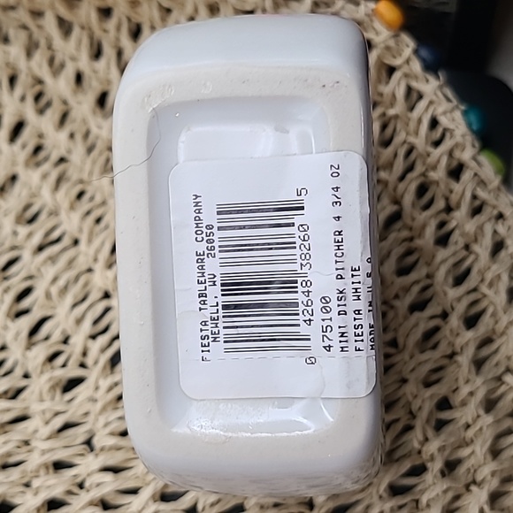 FIESTAWARE HLC Vintage White Mini Disc Pitcher 2012 Sticker Still Attached - Picture 5 of 5